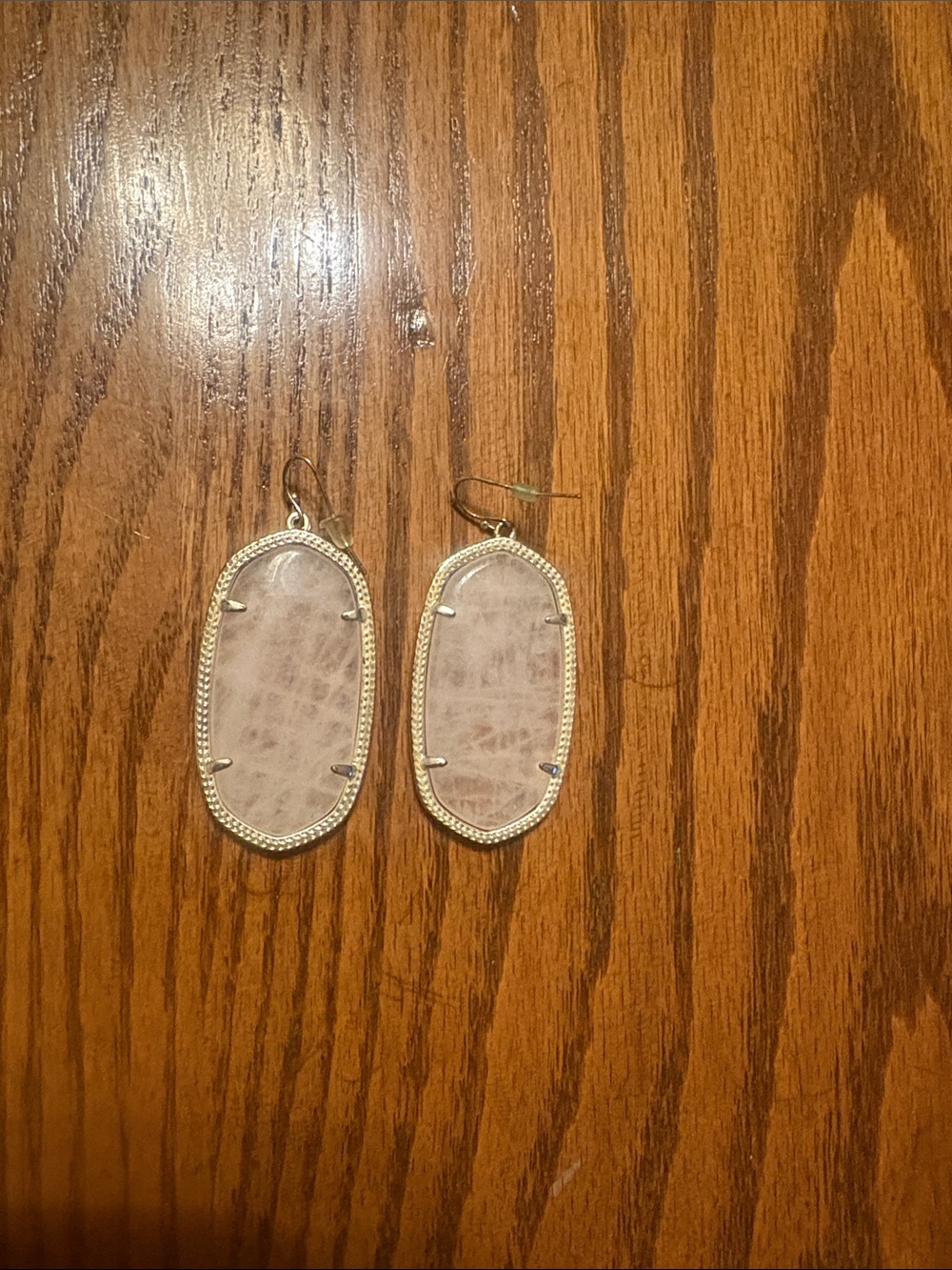 Elle Kendra Scott Earrings in Rose Quartz  with Gold Frame
